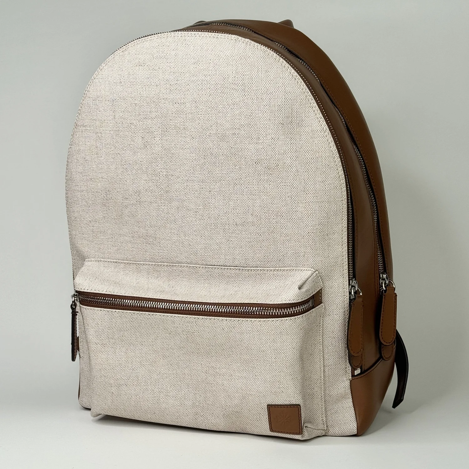 Patek Philippe Beige Canvas & Brown Leather Backpack – Rare 