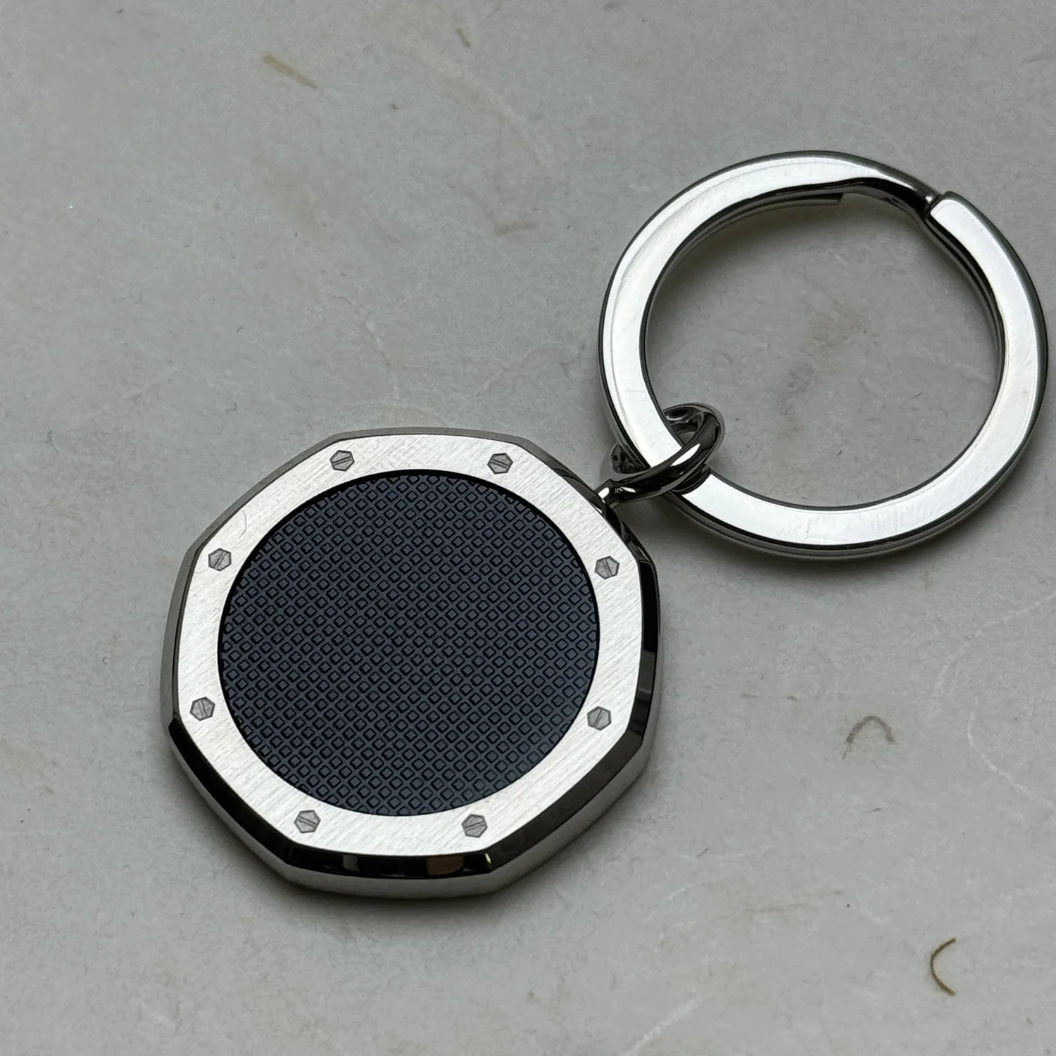 Audemars Piguet Royal Oak Stainless Steel Navy Blue Keyring