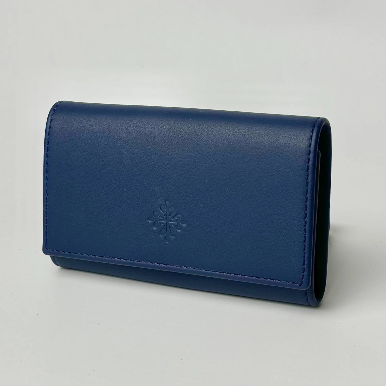 Patek Philippe Genève Navy Leather Key Case with Gold Hooks