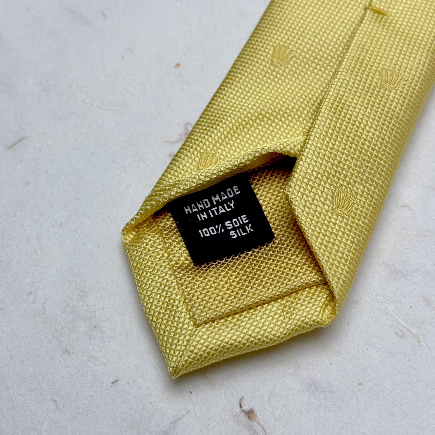 Rolex Yellow Silk Tie - Vintage Italian Monogram Luxury