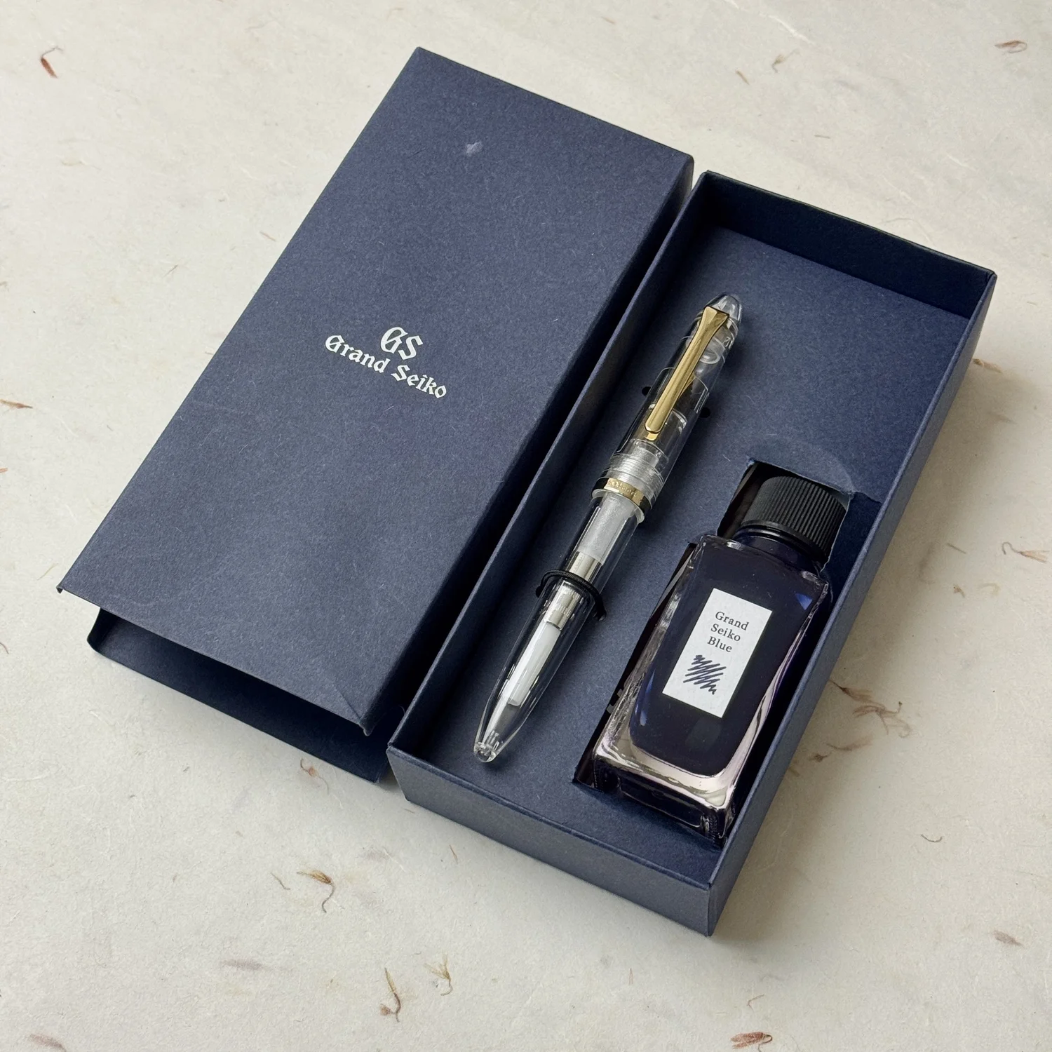 Rare Grand Seiko Sailor Fountain Pen Set – Transparent Gold