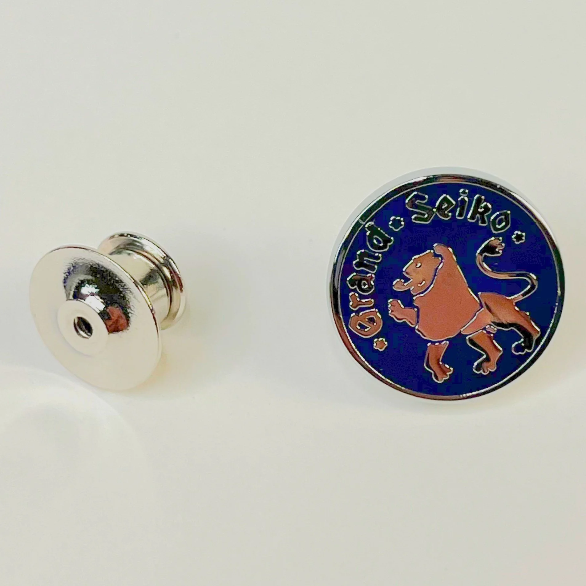 Grand Seiko Rampant Lion Cobalt Blue Enamel Lapel Pin
