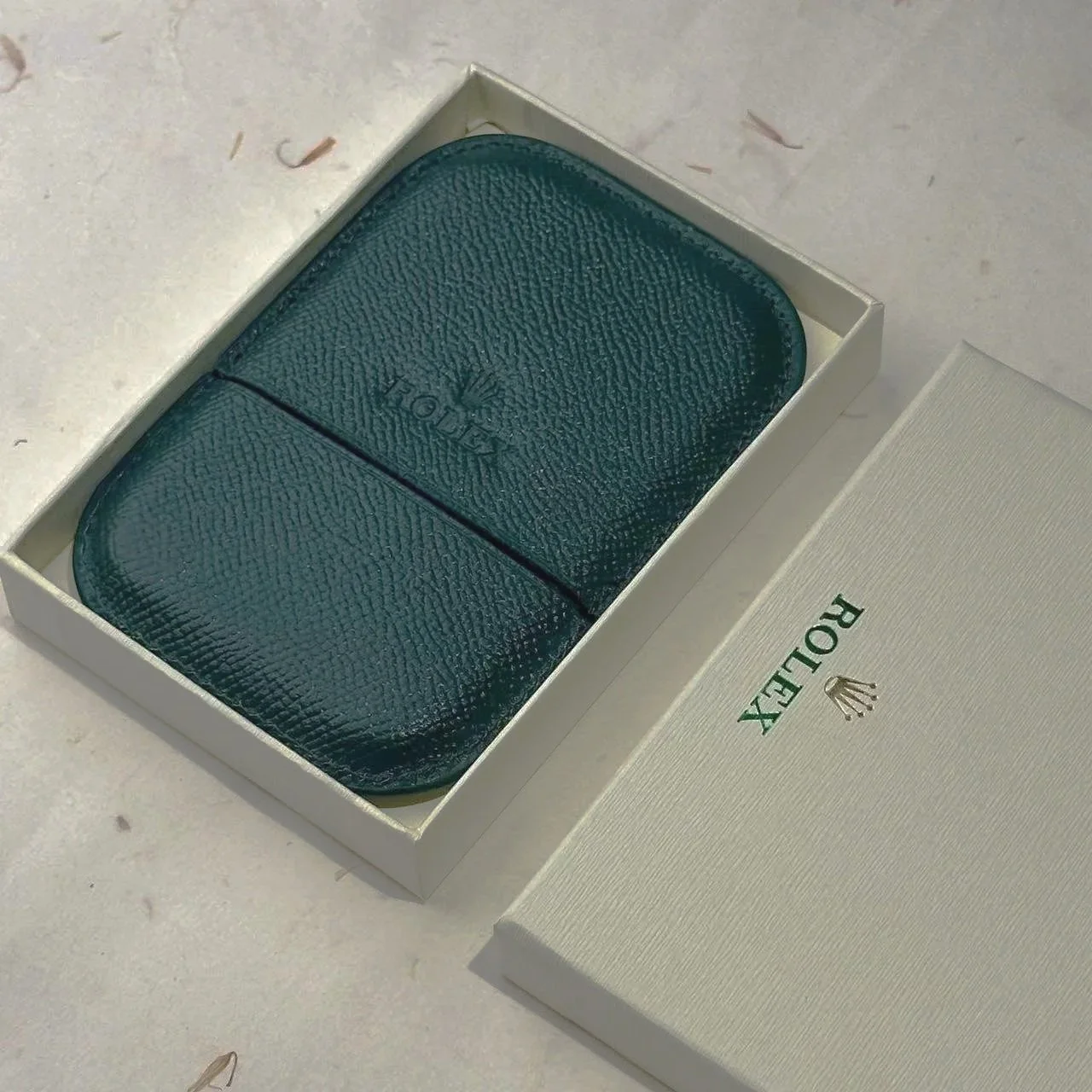 ROLEX Dark Green Caviar Leather Cardholder- VIP Gift