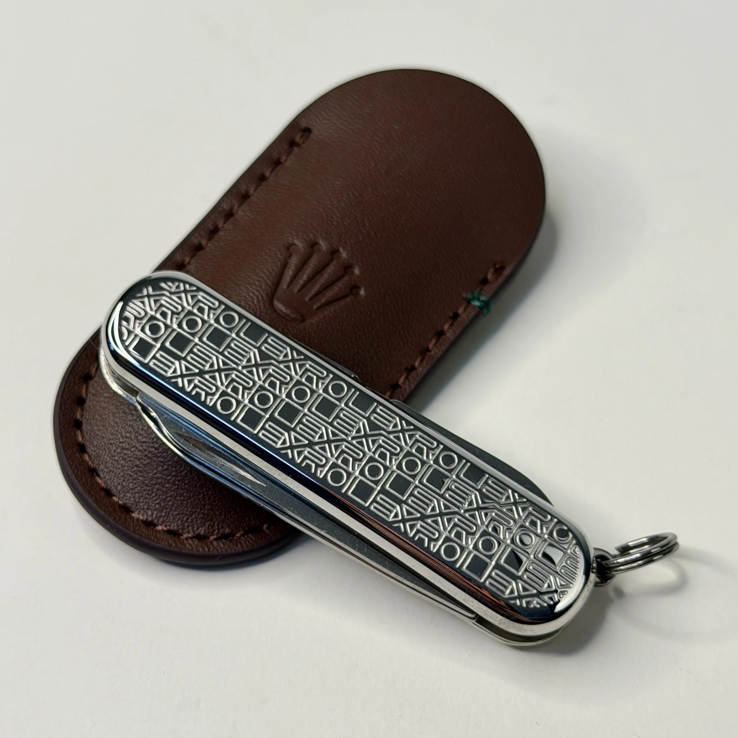 Rolex Crown Monogram Pattern Stainless Steel Swiss Knife
