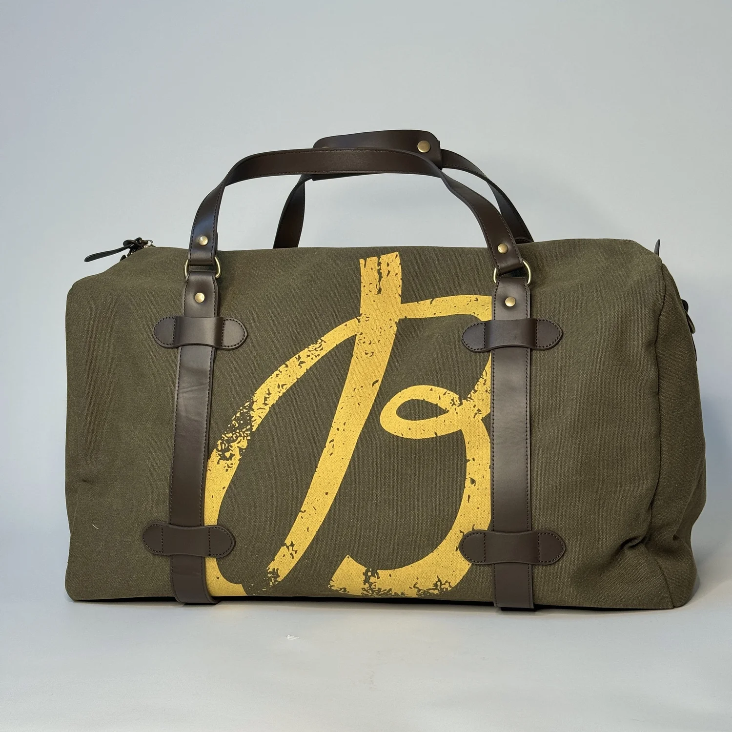 Breitling Luxury Canvas Weekend Bag with Leather Handles and