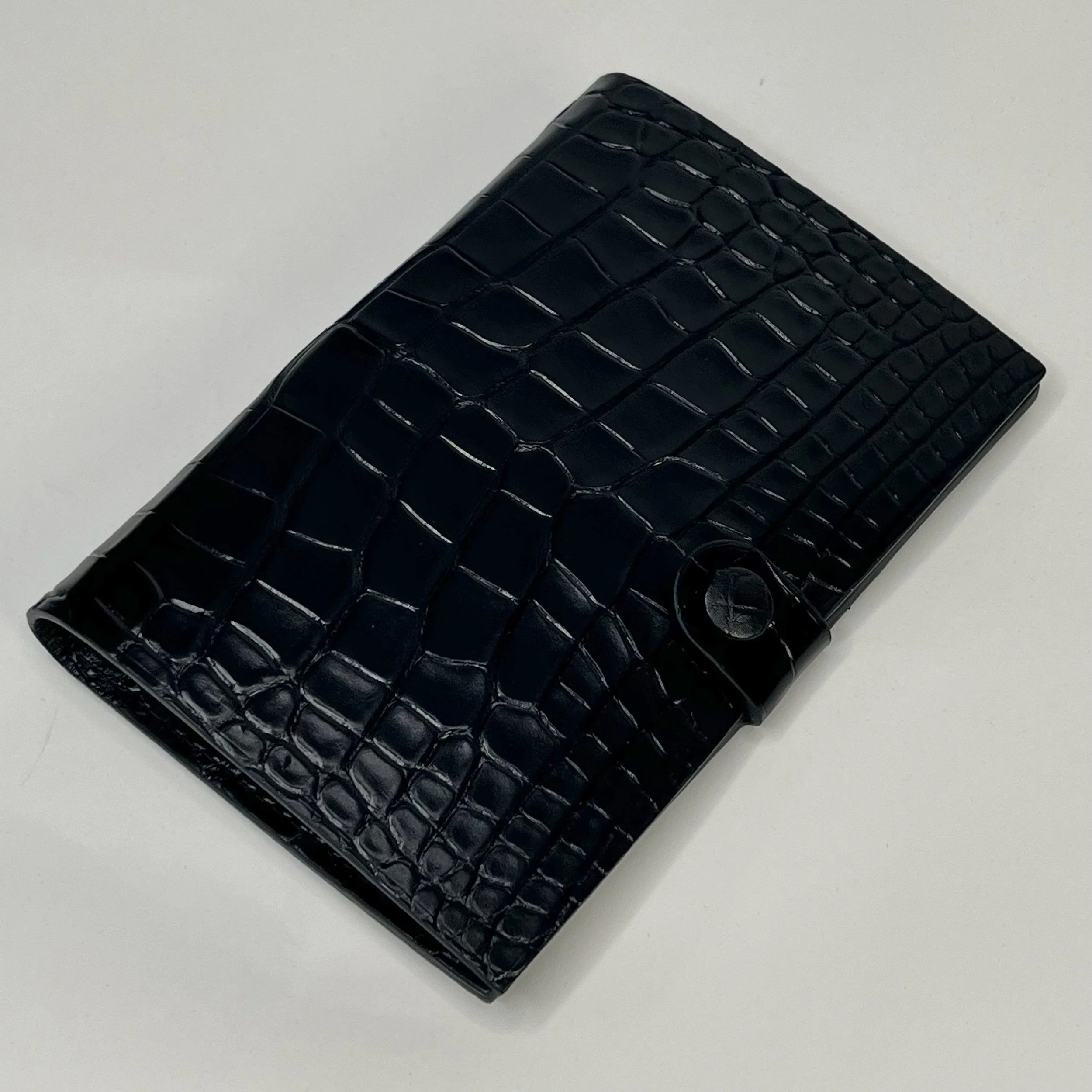 Richard Mille Black Crocodile-Pattern Leather Passport Holder
