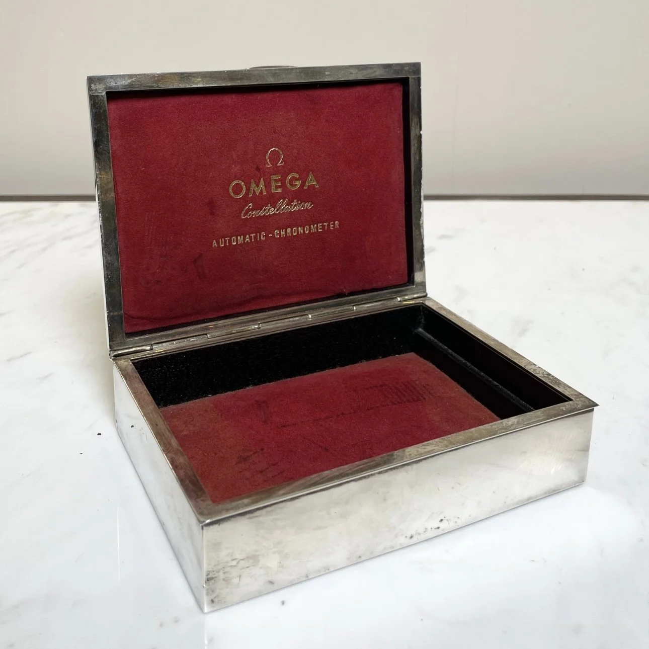 Vintage Omega 925 Silver Watch Box