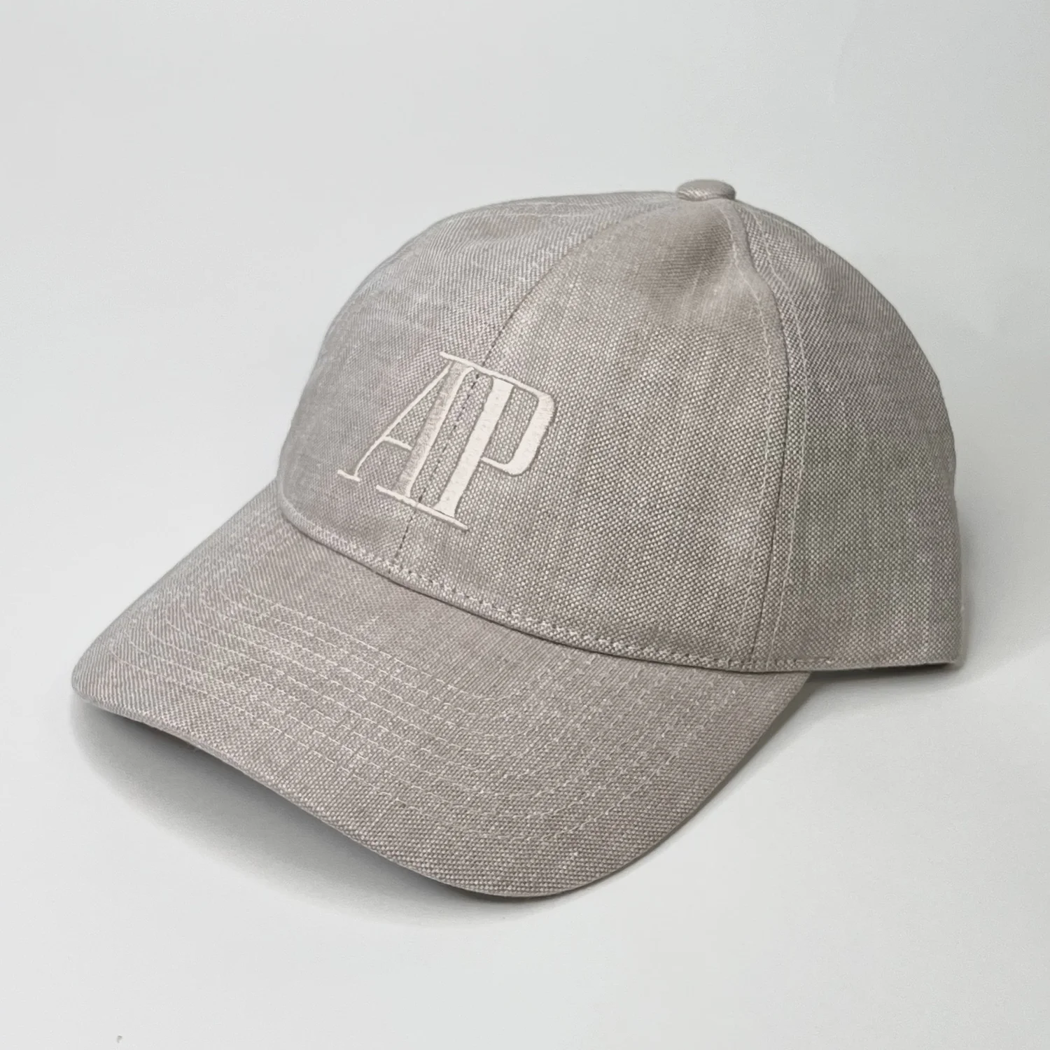 Audemars Piguet x Varsity Beige Linen Baseball Cap – AP Logo 