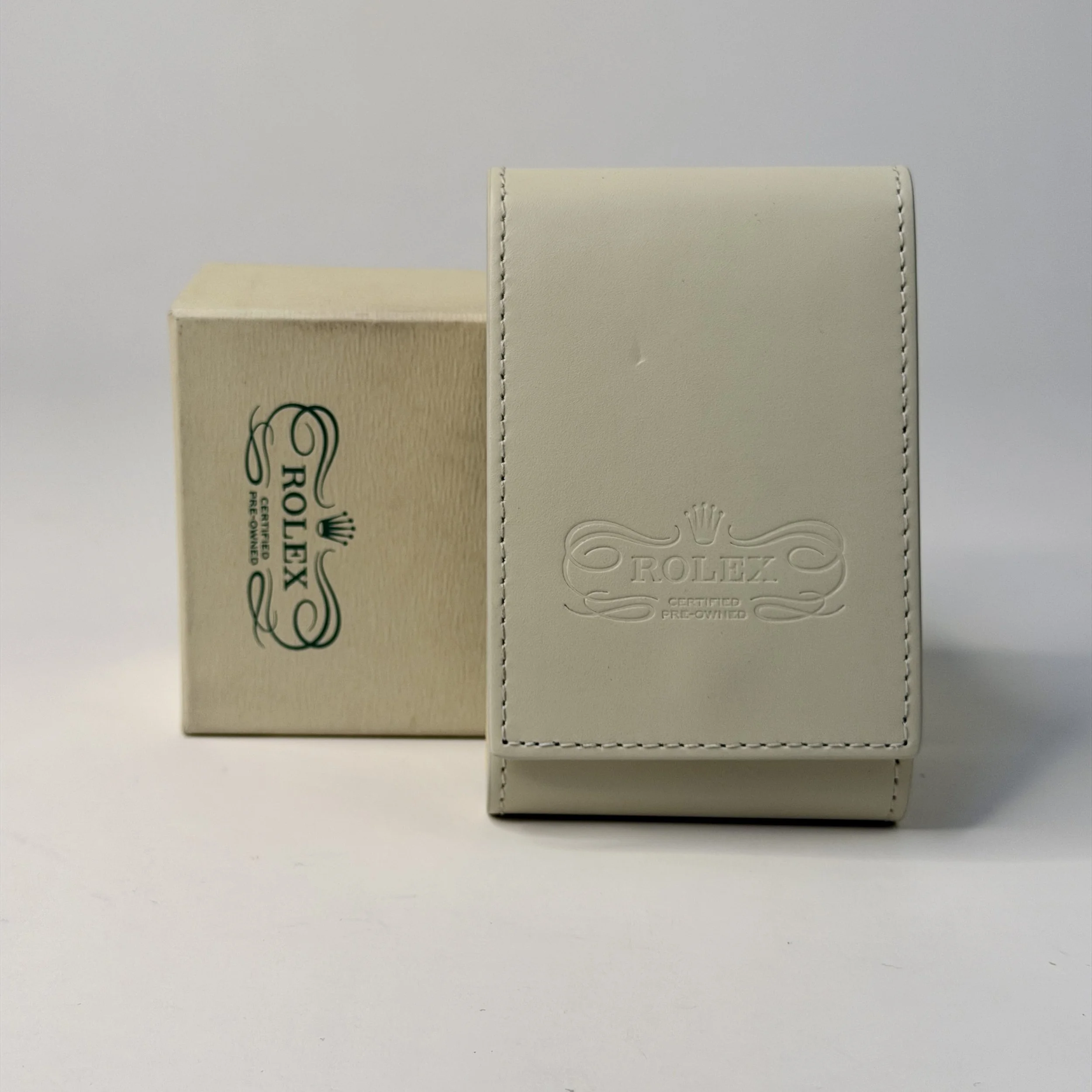 Rolex Ivory Leather Watch Travel Pouch