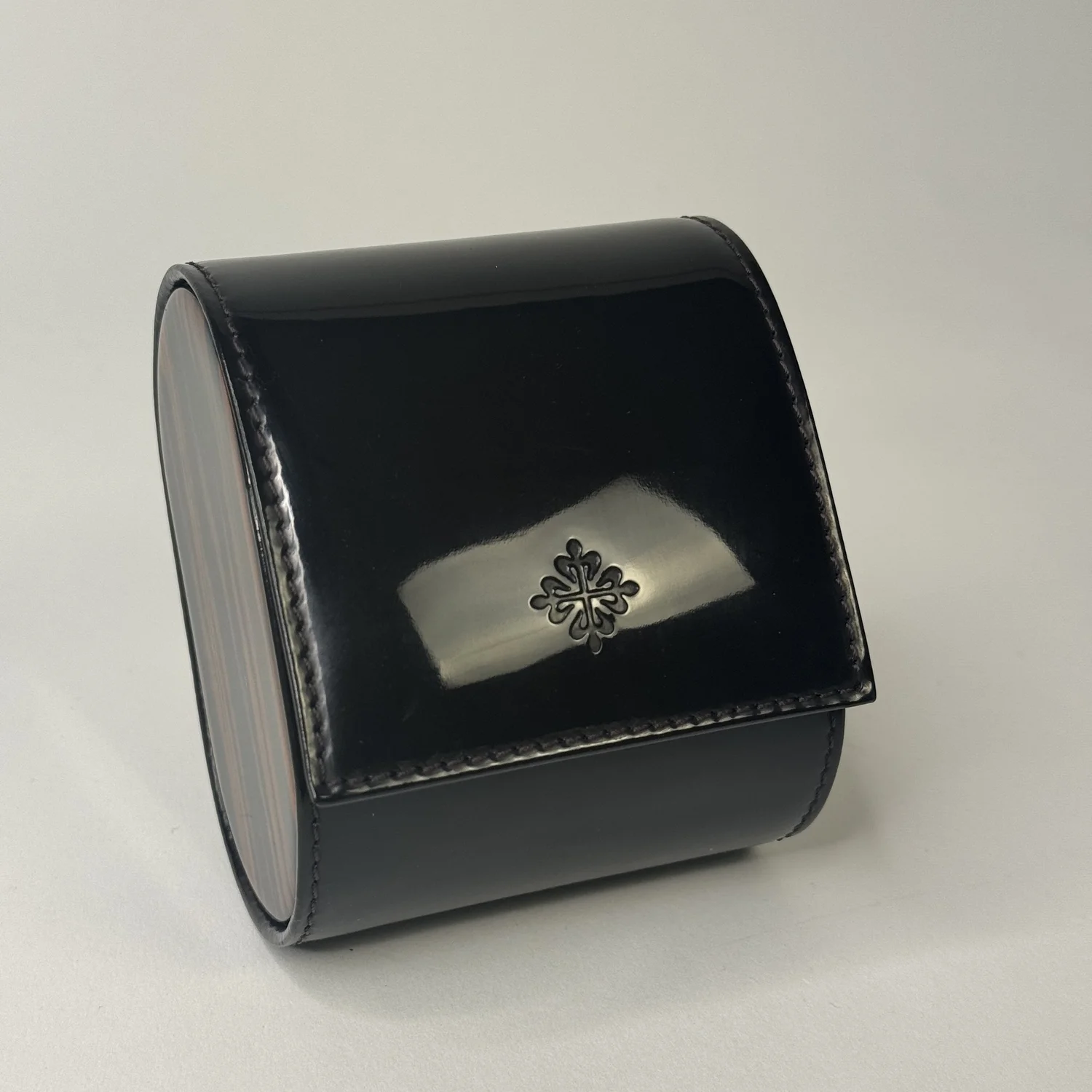 Patek Philippe Black Patent Leather & Ebony Watch Travel Case