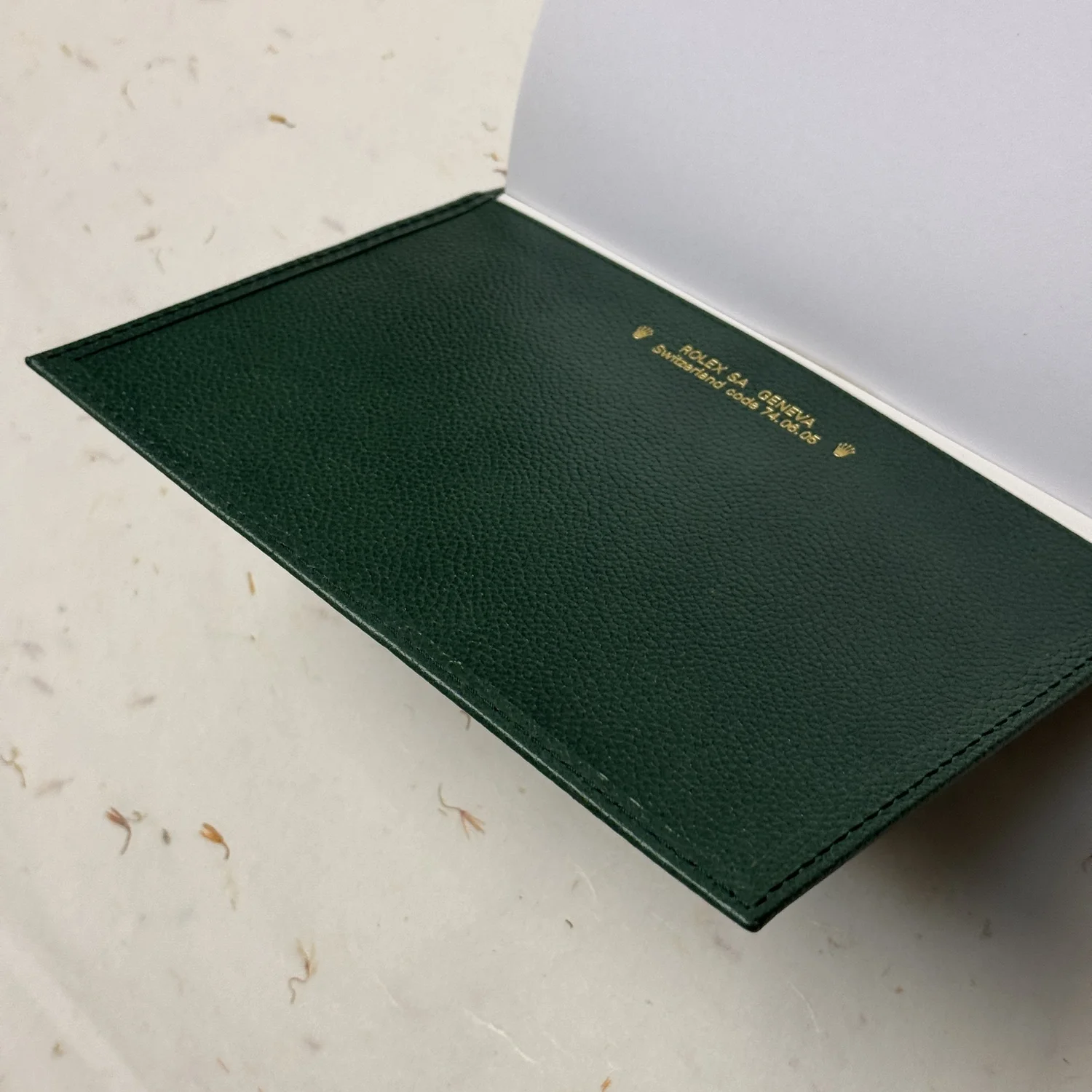 希少ROLEX ロレックス メモ帳 ノート レザーケース　メモパット付き Rolex Green Leather Notepad – Luxury Pebble Leather Notepad for