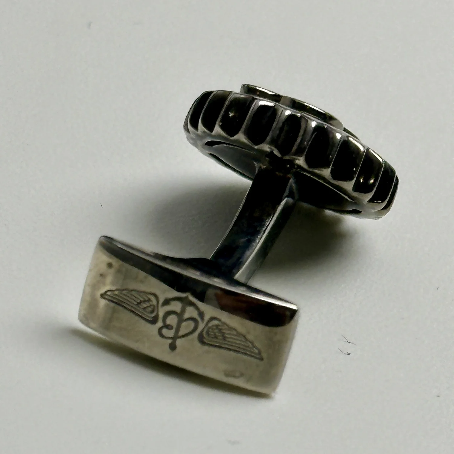 Boutons De Manchette Vintage - Initiale B - Ton Argenté - Modèle 12617