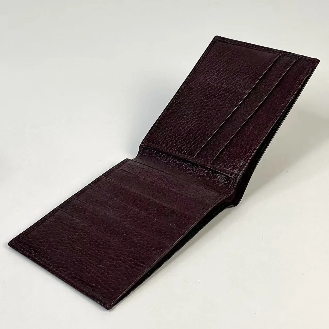 Rolex Burgundy Textured Leather Bifold Wallet 1970s