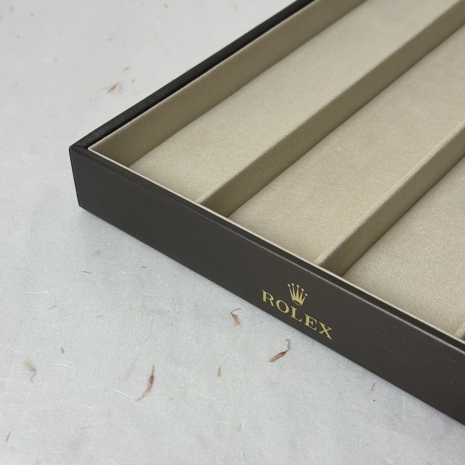 Rolex Dealer Tray - Wood Exterior & Beige Lining