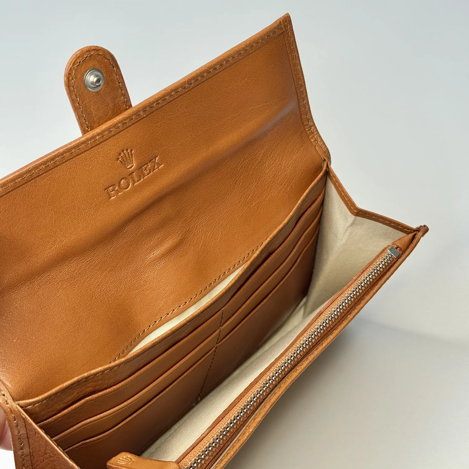 Rolex Canvas & Leather VIP Travel Pouch – Tan Organizer with Box