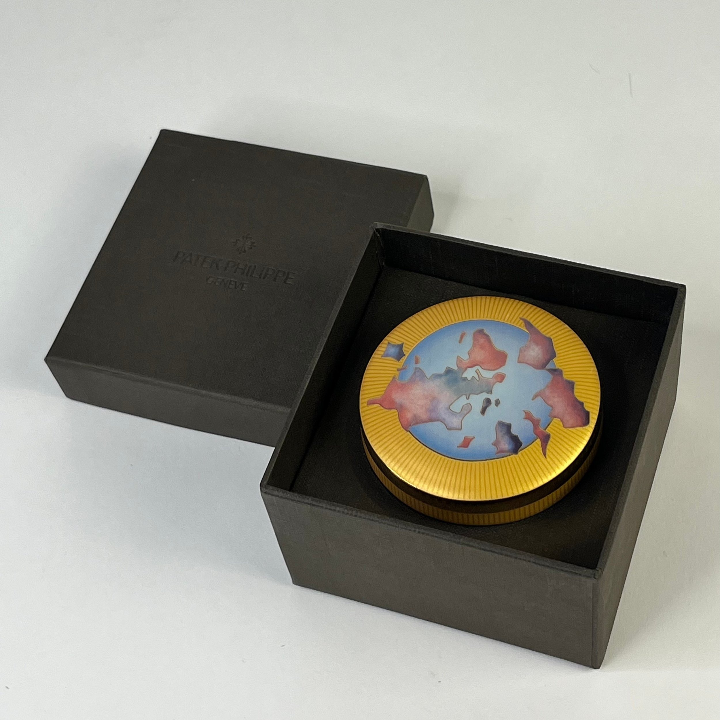 Patek Philippe Cloisonné World Map Motif Porcelain Trinket Box