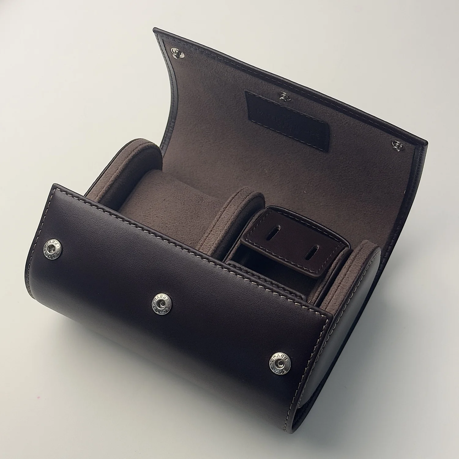 Patek Philippe Leather Dual Watch Travel Case – Dark Brown 