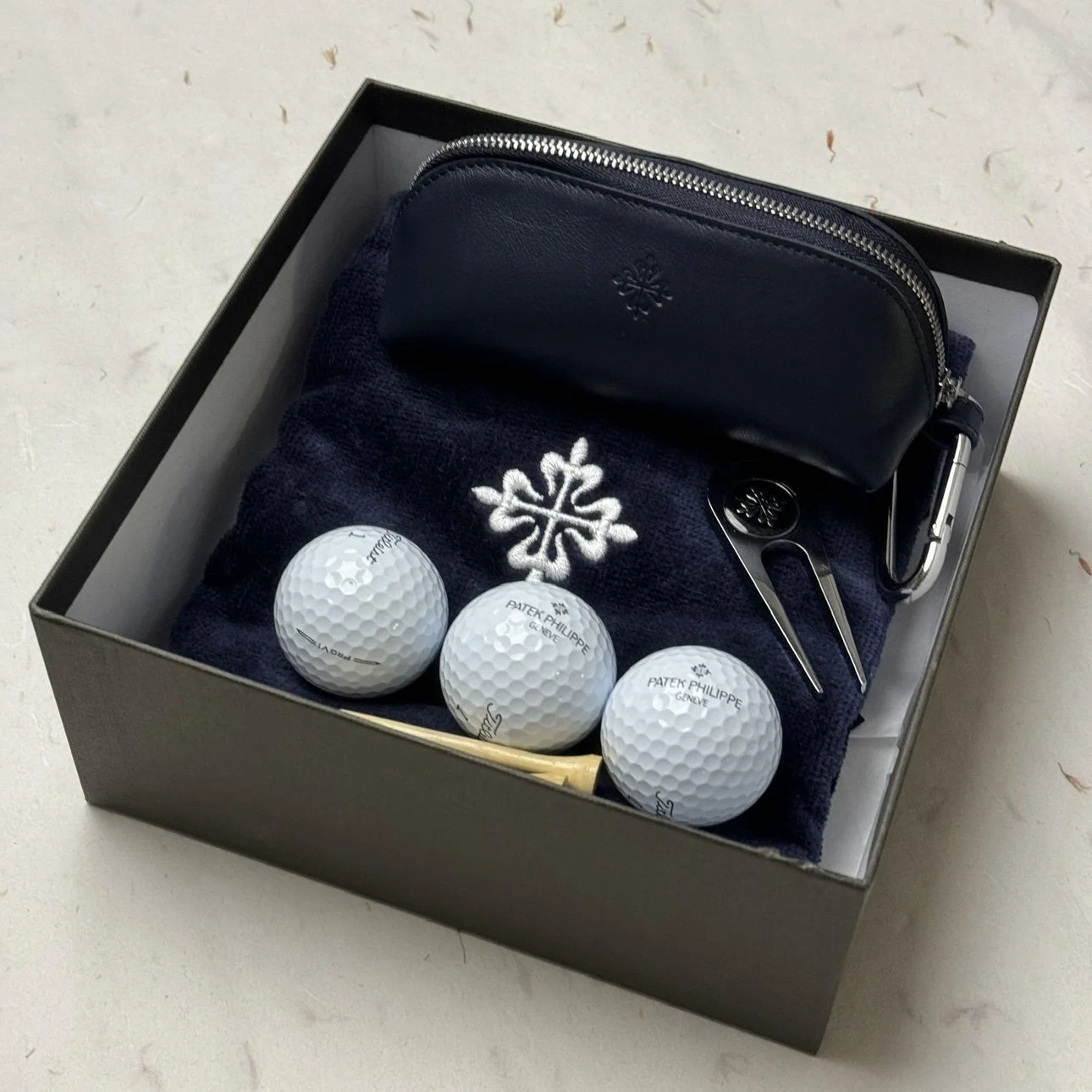 Patek Philippe Golf Accessories Set – Leather Headcover & Branded
