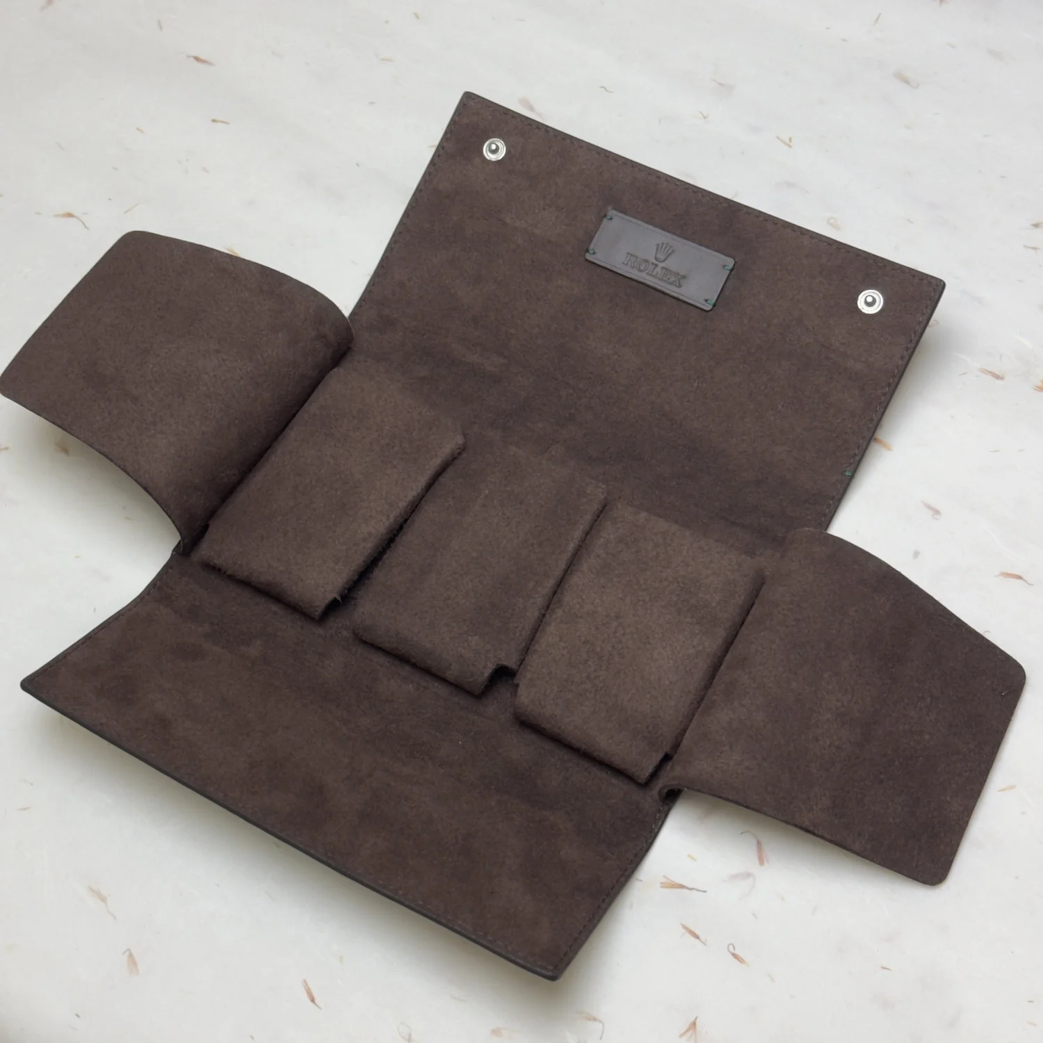 Rolex 3-Watch Holder Saddle Leather Travel Pouch – Brand New