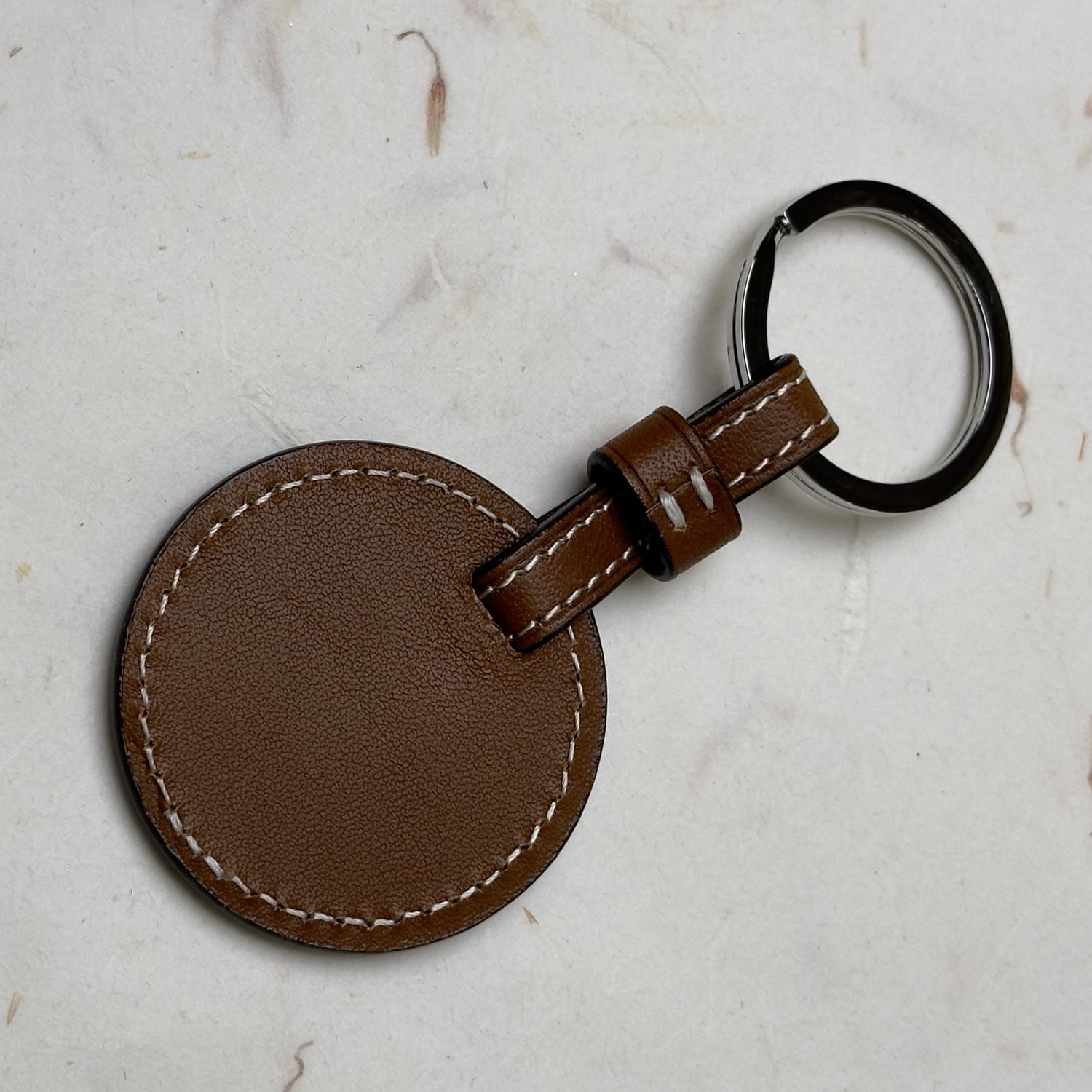 Rolex Brown Leather Keychain - the iconic Rolex logo embossed