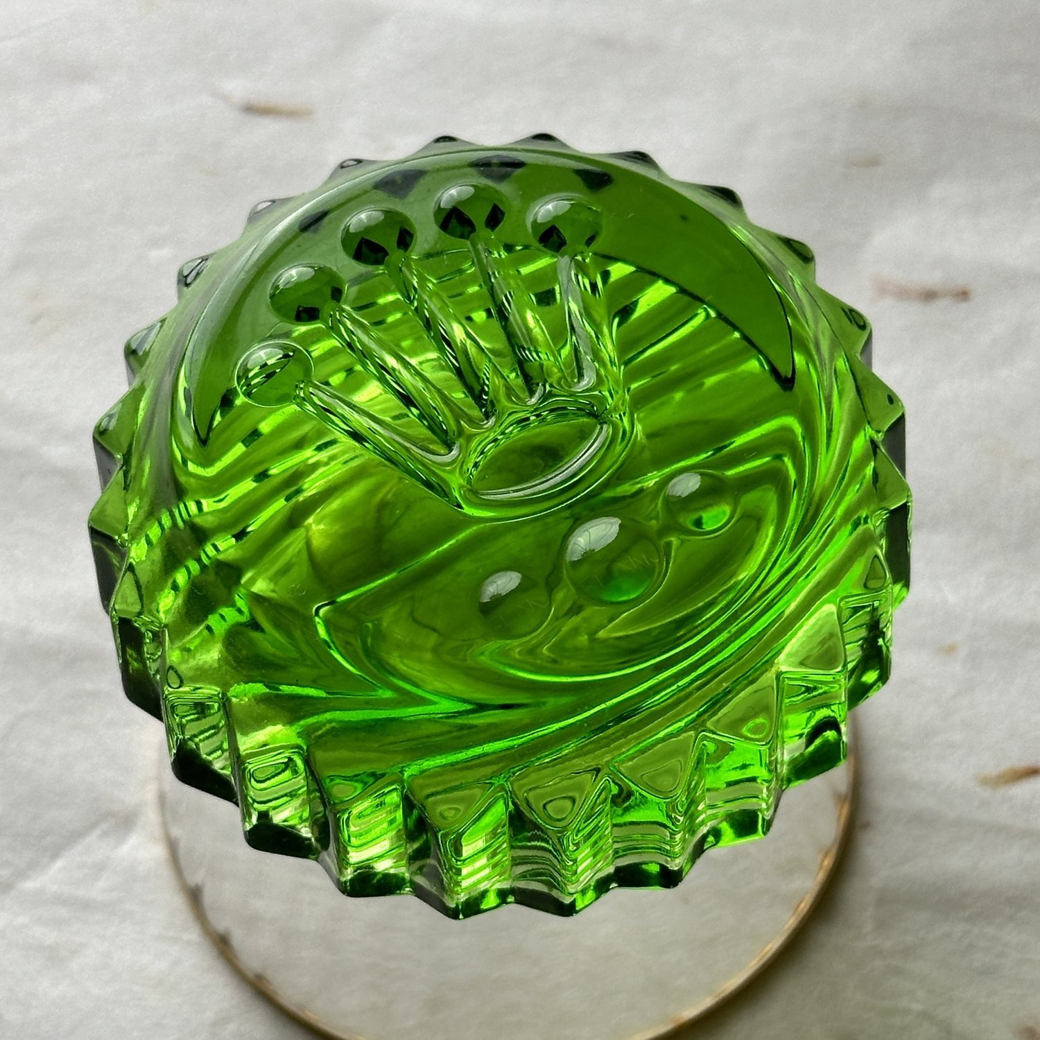 Rare Rolex Green Triplock Submariner Crown Crystal Paperweight 
