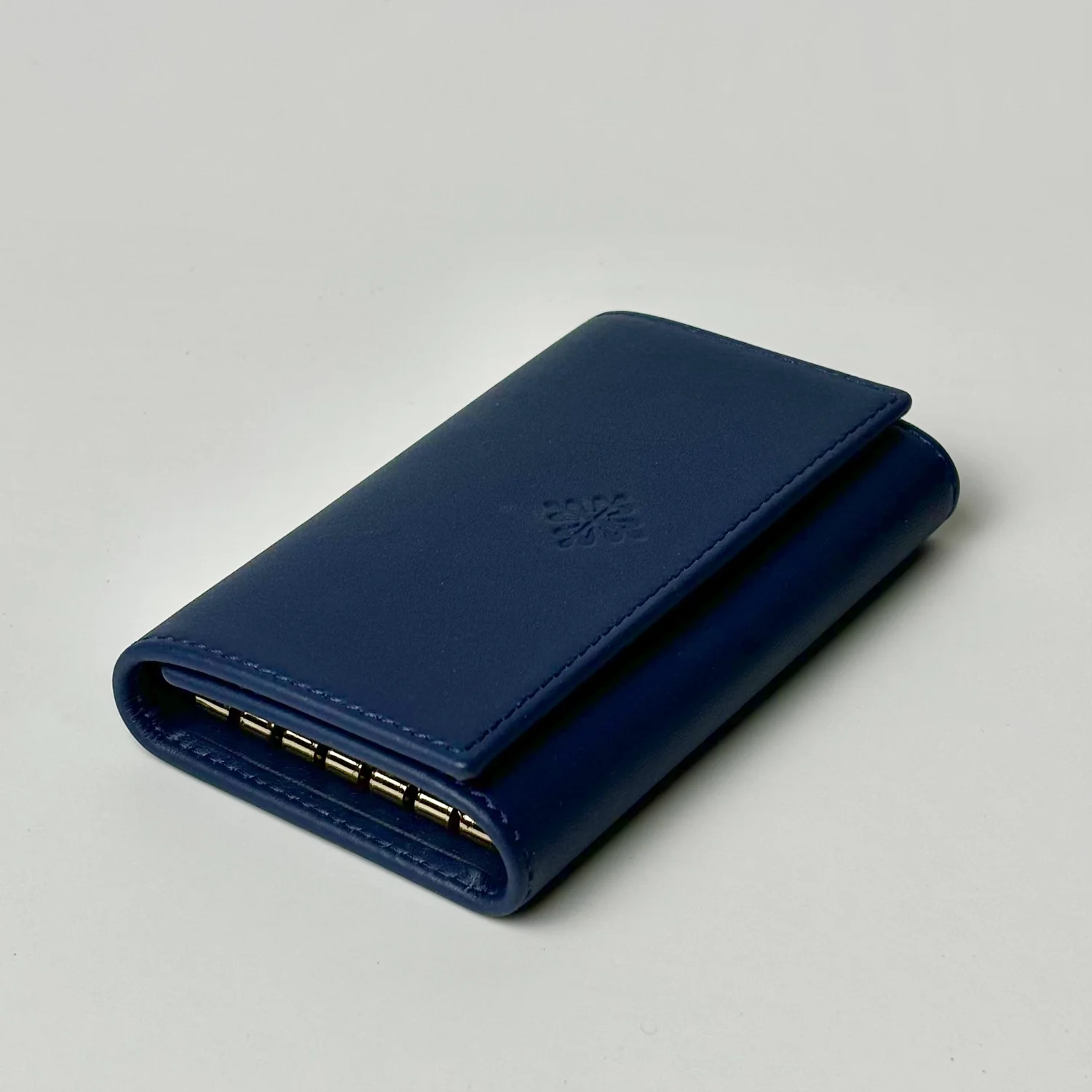 Patek Philippe Genève Navy Leather Key Case with Gold Hooks