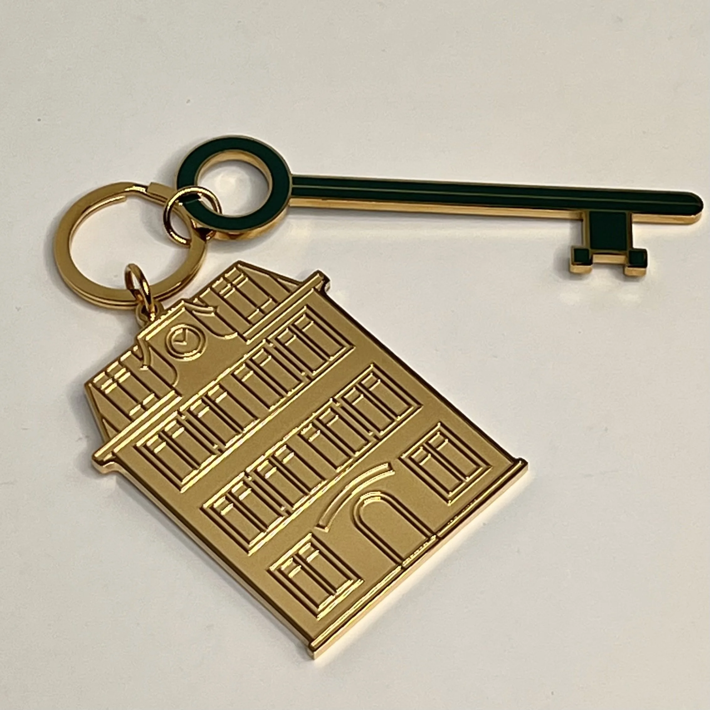 Audemars Piguet Gold Architectural Green Enamel Keychain