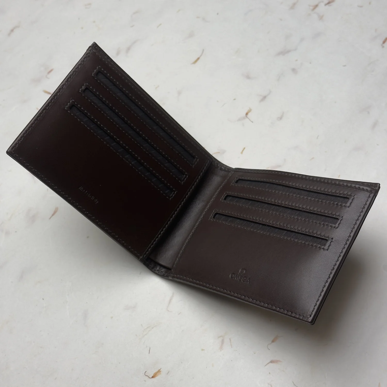 Omega brown Leather Bifold Wallet
