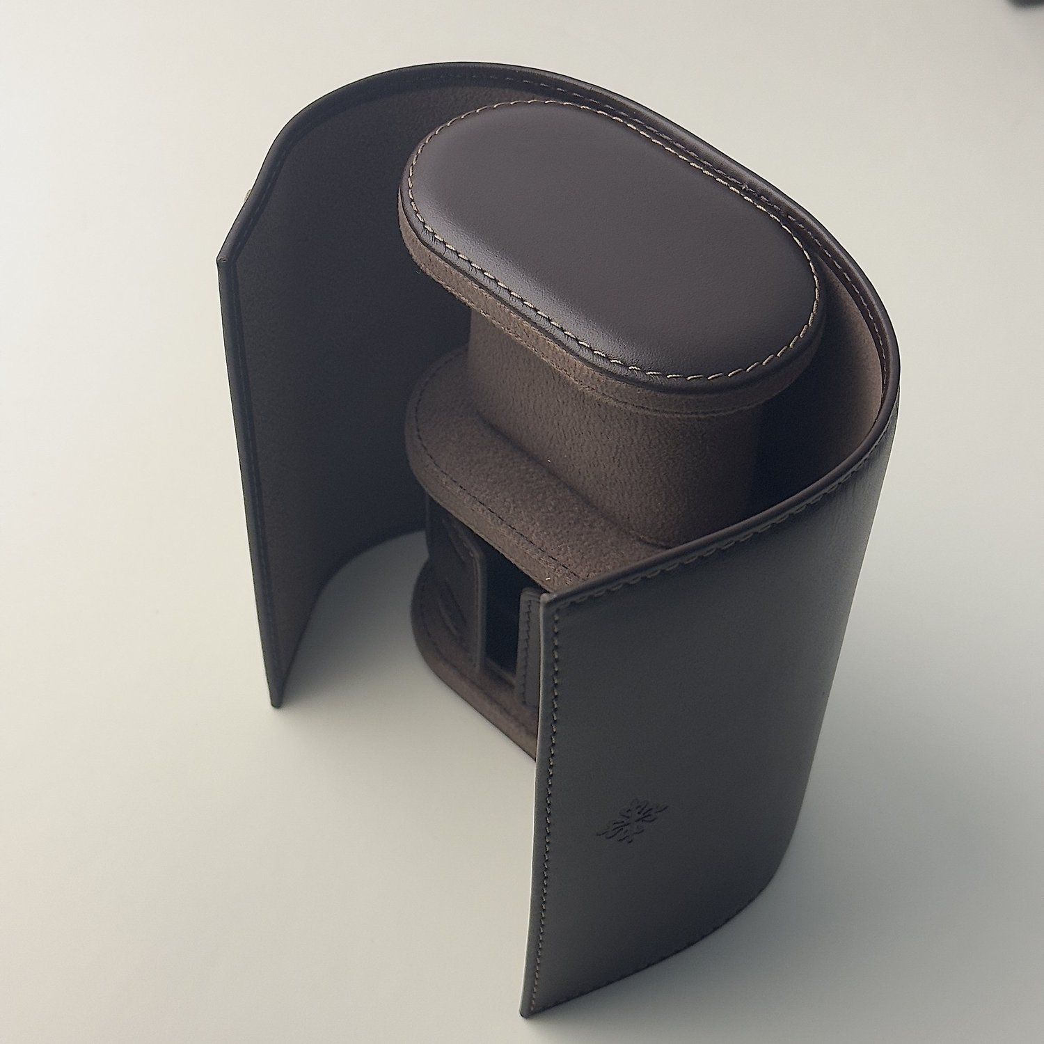 Patek Philippe Leather Dual Watch Travel Case – Dark Brown 