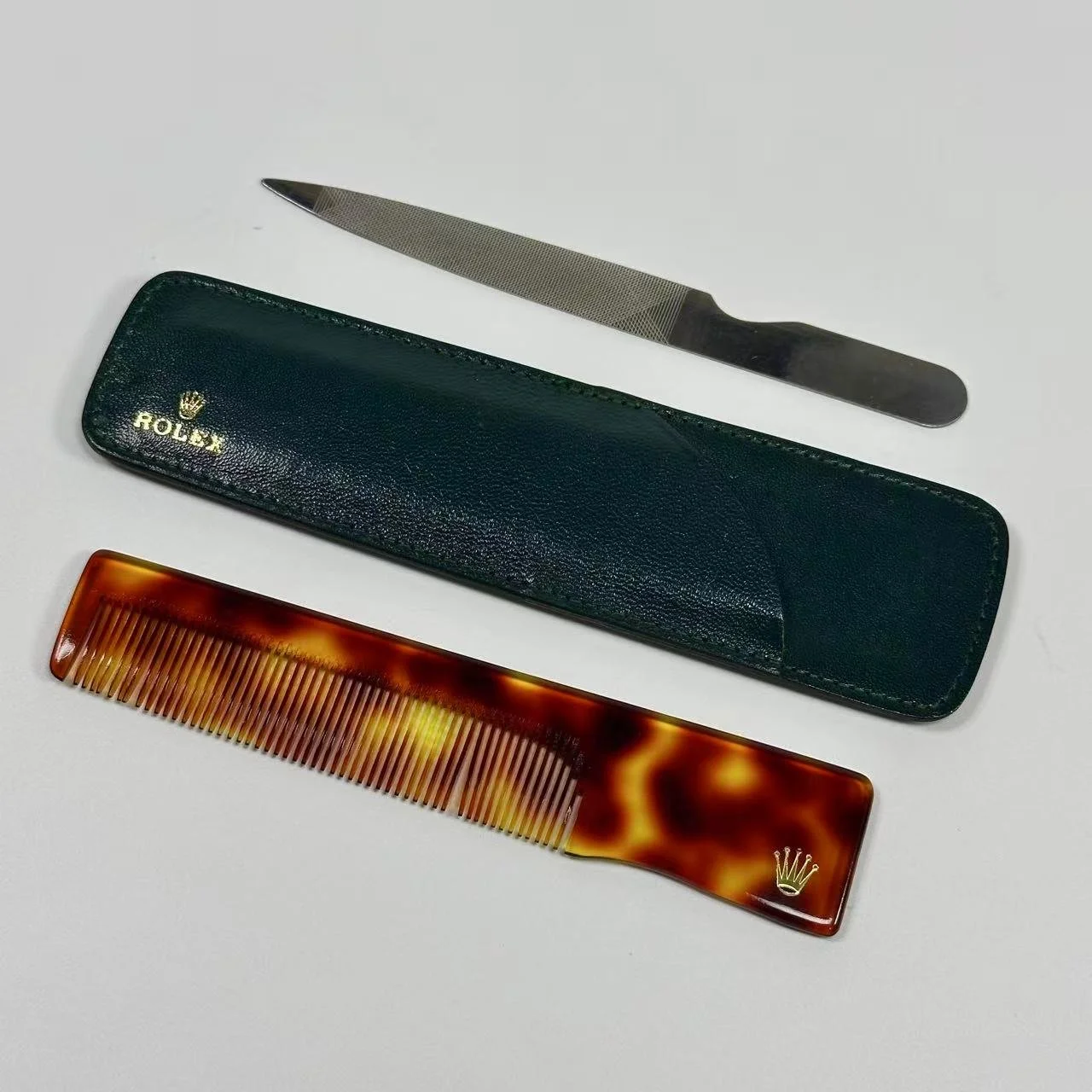 Rolex Vintage Tortoiseshell-Effect Comb Grooming Set