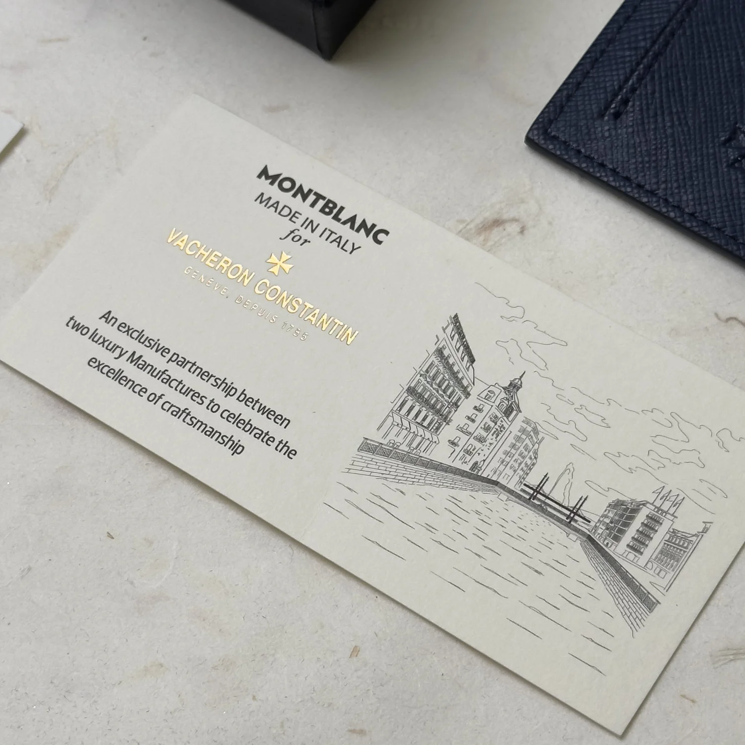 VACHERON CONSTANTIN ノベルティ(非売品) Montblanc x Vacheron Constantin Black Leather Cardholder – VIP Gift