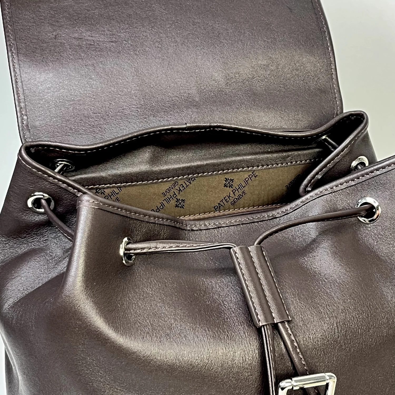 Patek Philippe Dark Brown Leather Backpack – Rare Collector
