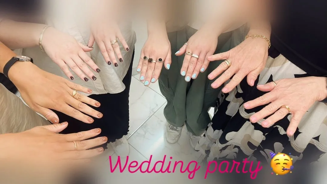 ✨ Wedding vibes in full swing ✨
Our gorgeous ladies are all glammed up and ready for the big day &mdash; nails on point, smiles ready, and love in the air 💍💖 From chic nudes to bold colours, every detail is perfect for celebrating the bride in styl