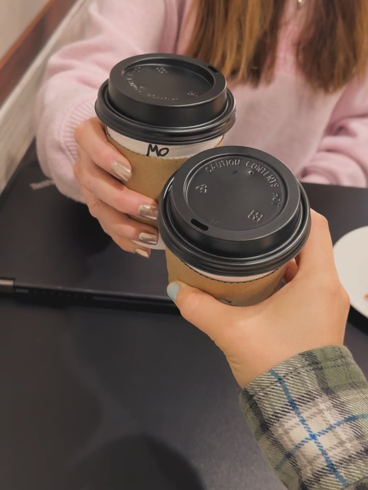 Coffee, calendars, and coordination &mdash; a perfect Day 1 workday with Lori &amp; Kendall 🤍✨