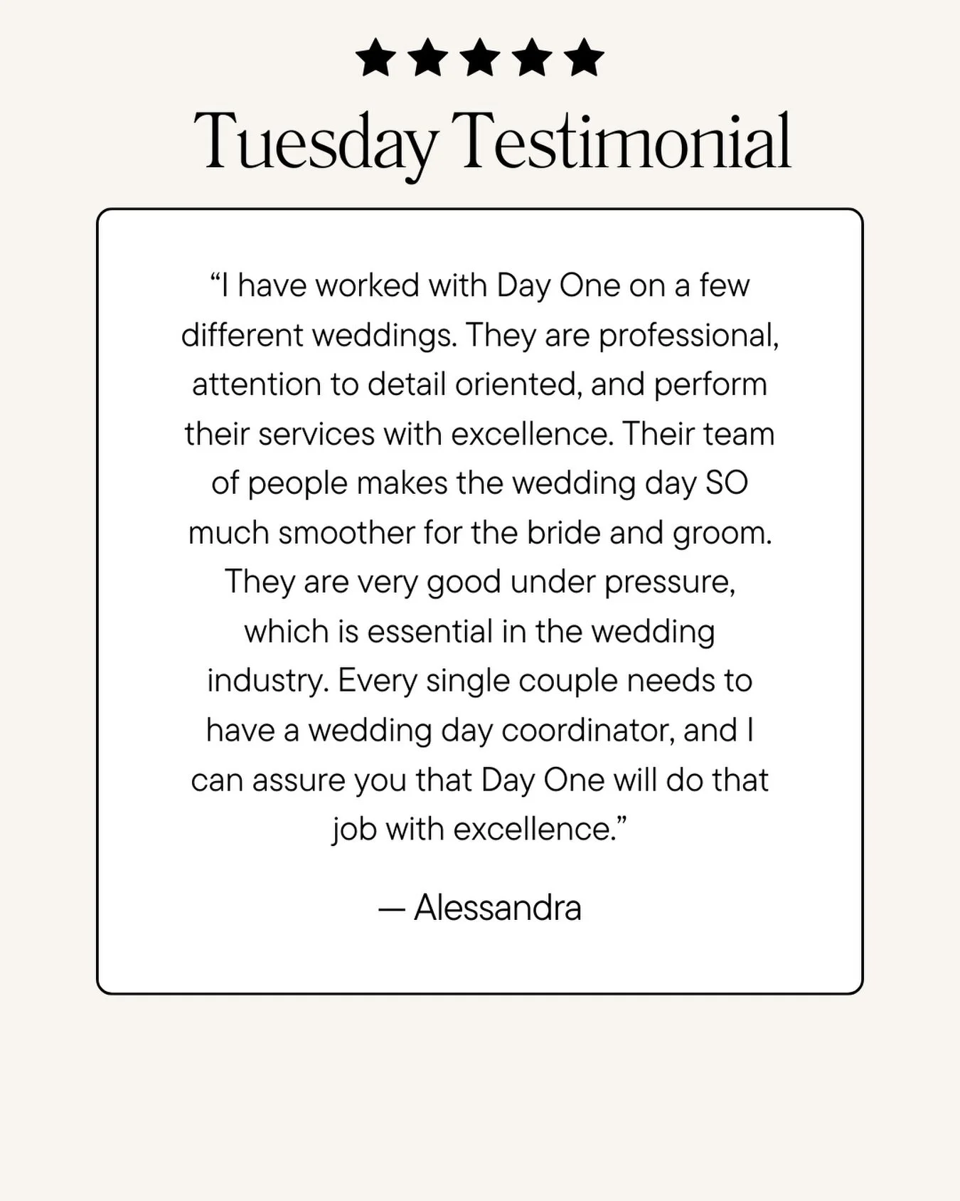 ✨ Tuesday Testimonial ✨
We&rsquo;re so incredibly thankful for the love and support we receive from our amazing couples. Every kind word means the world to our team. Your reviews don&rsquo;t just brighten our day&mdash;they help us reach more brides 