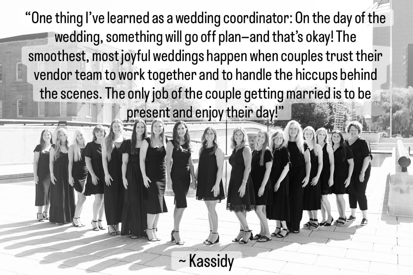 Seven years of Day 1 🤍

What started as a mother&ndash;daughter duo serving couples in the Fort Wayne area has grown into a team of 24 wedding coordinators across two cities&mdash;and we don&rsquo;t take a single step of that journey for granted.

T