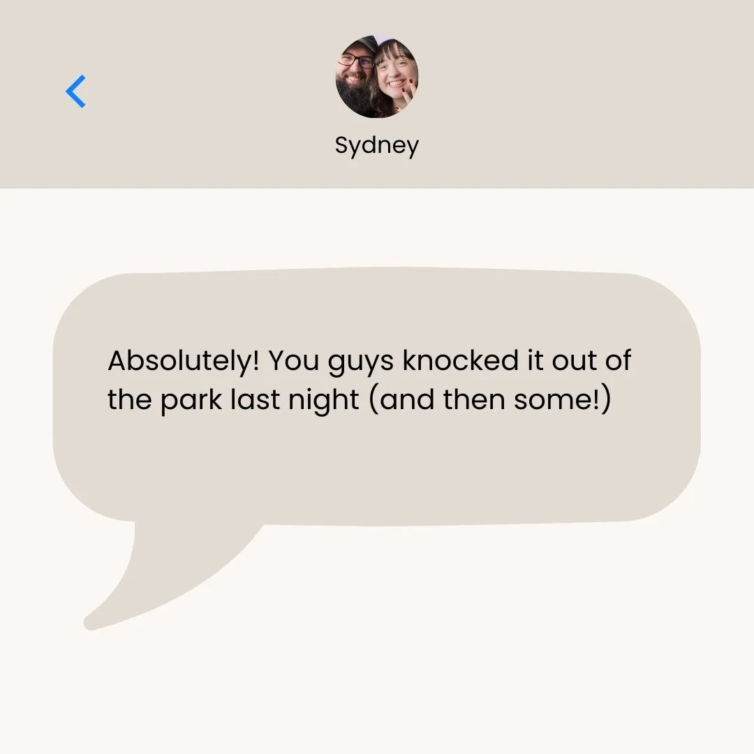 These messages never get old. 🤍

The day after a wedding, when the excitement settles and couples begin reliving every moment, receiving a text like this reminds us exactly why we do what we do.

Serving our couples, helping them stay present, and e