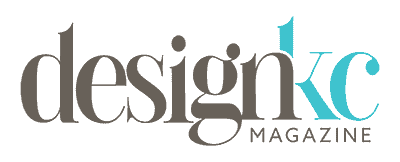 Logo for Design KC Magazine with the text 'design' in gray and 'KC' in blue, set against a black background.
