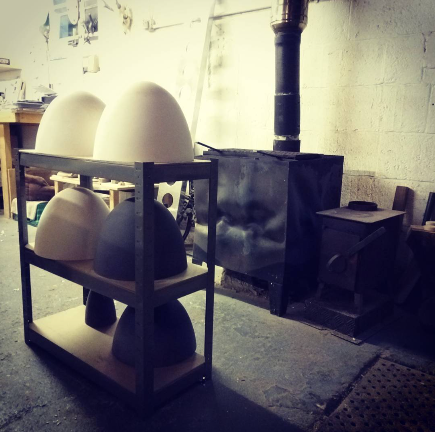 Lamps. Workshop image. Bespoke cabinetry. Interior design Matt Pugh Design