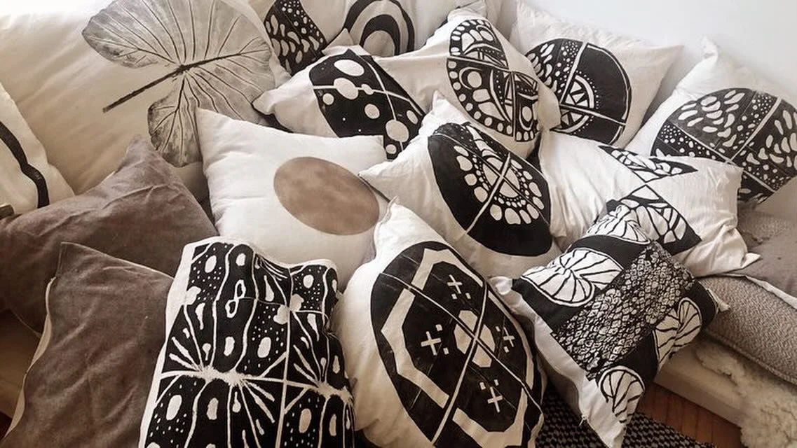 My favorite thing to print in all sizes - cushions for indoors and outdoors. Designed bespoke to reflect the environment of the space. The fine details of the surrounding trees, flowers, plants, birds, butterflies&hellip;everything that you breathe i
