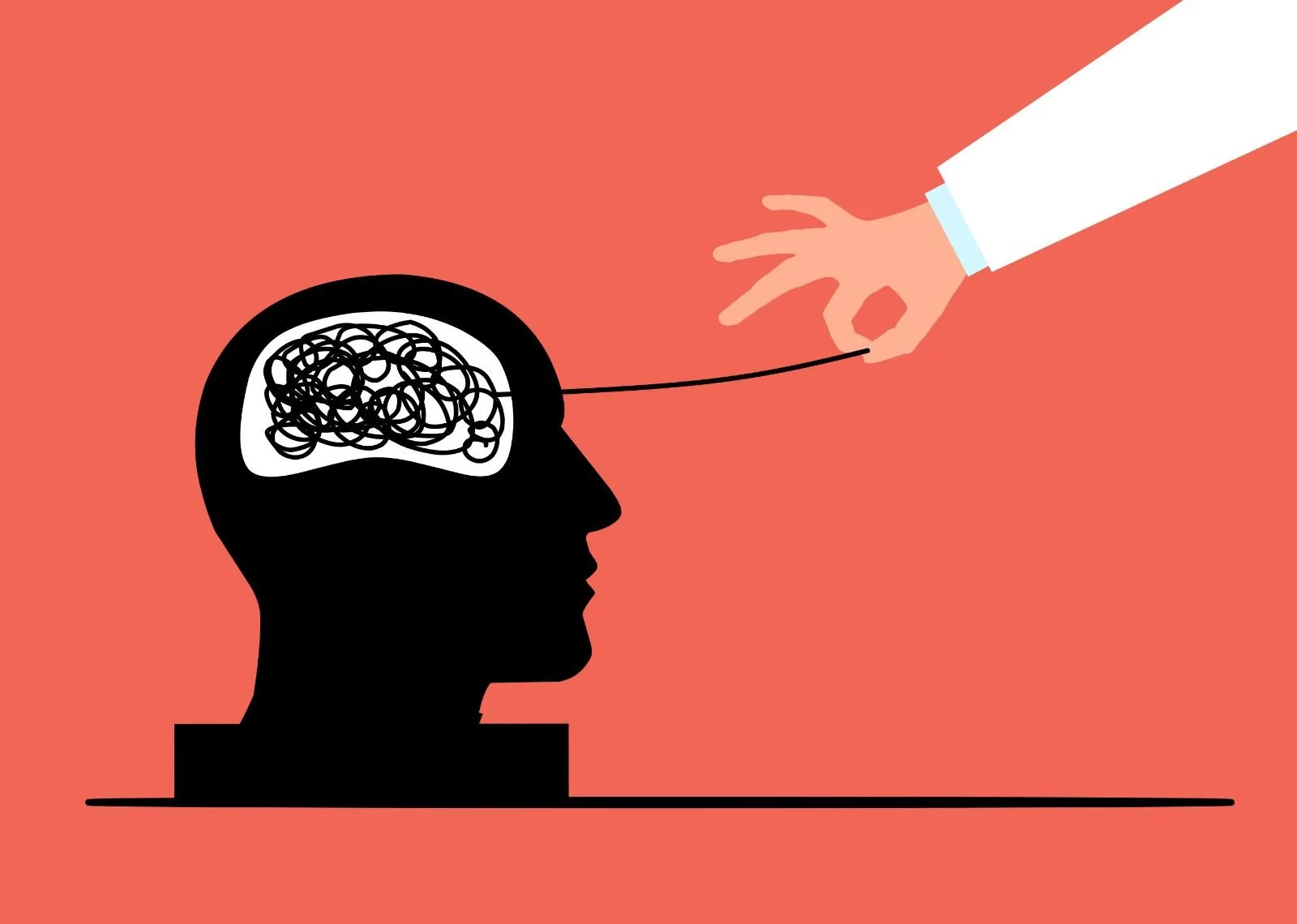 Illustration of EMDR therapy helping untangle traumatic thoughts and explaining the difference between PTSD and emotional trauma symptoms
