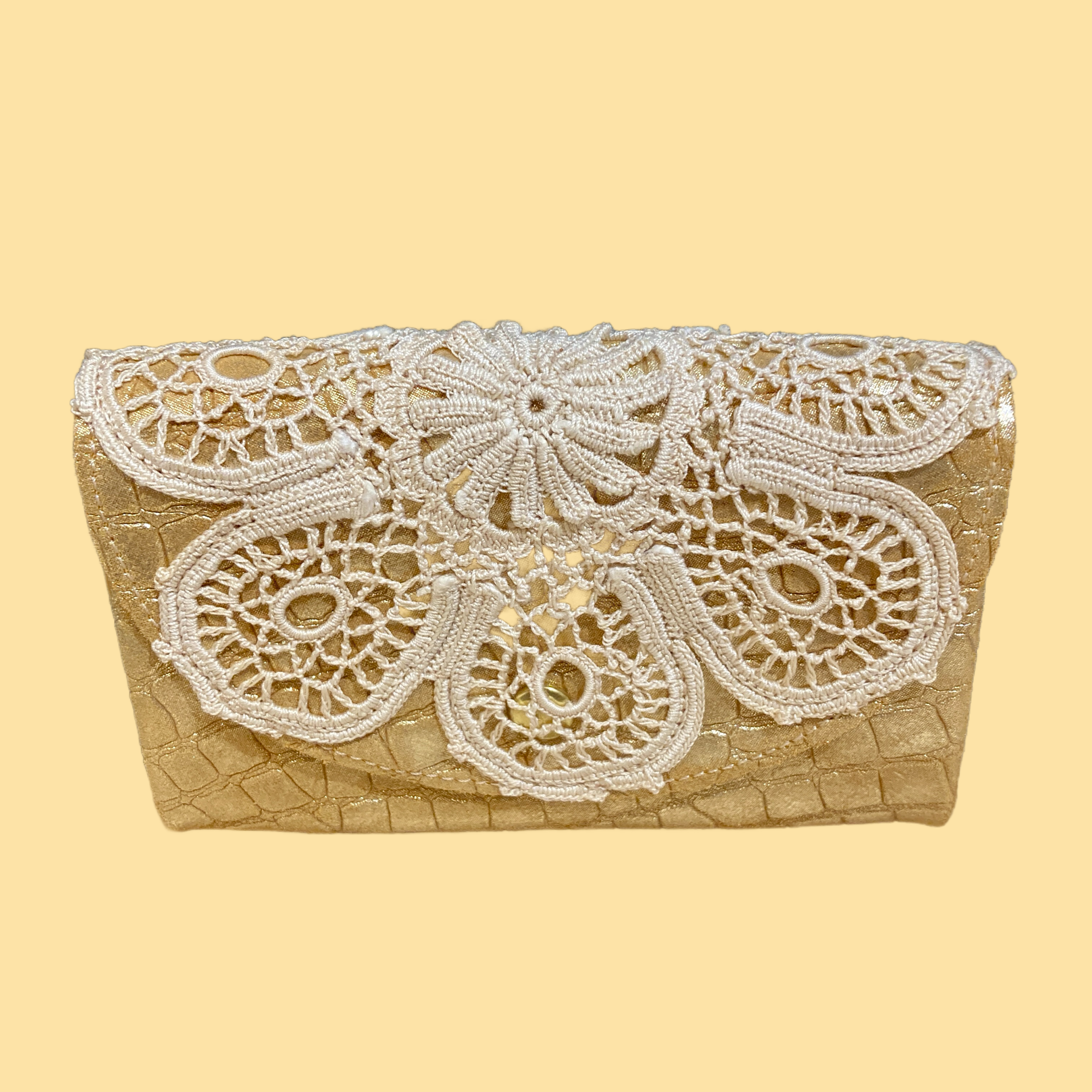Portefeuille cuir or marbré & napperon