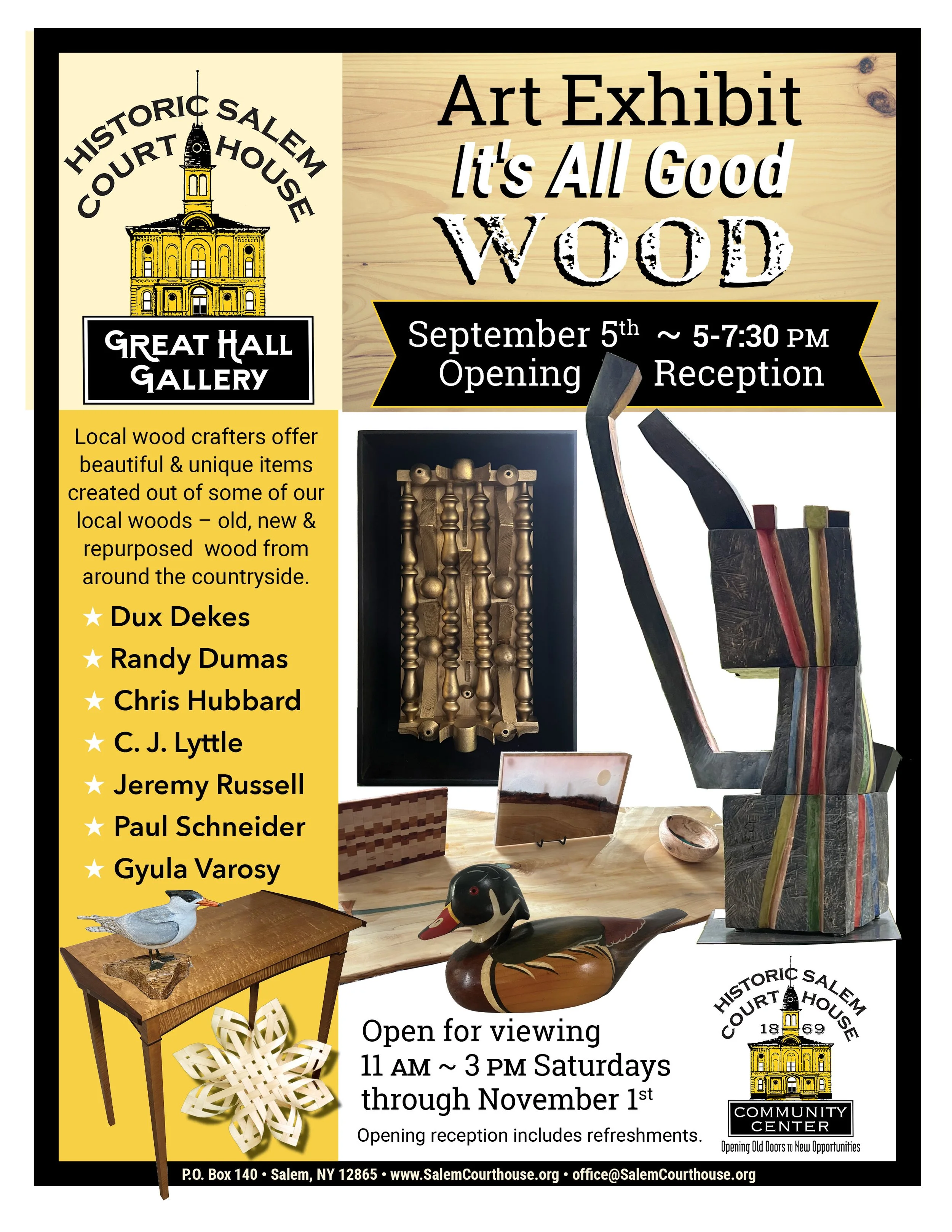 Great Hall Gallery Opening Reception: "It's All Good Wood"