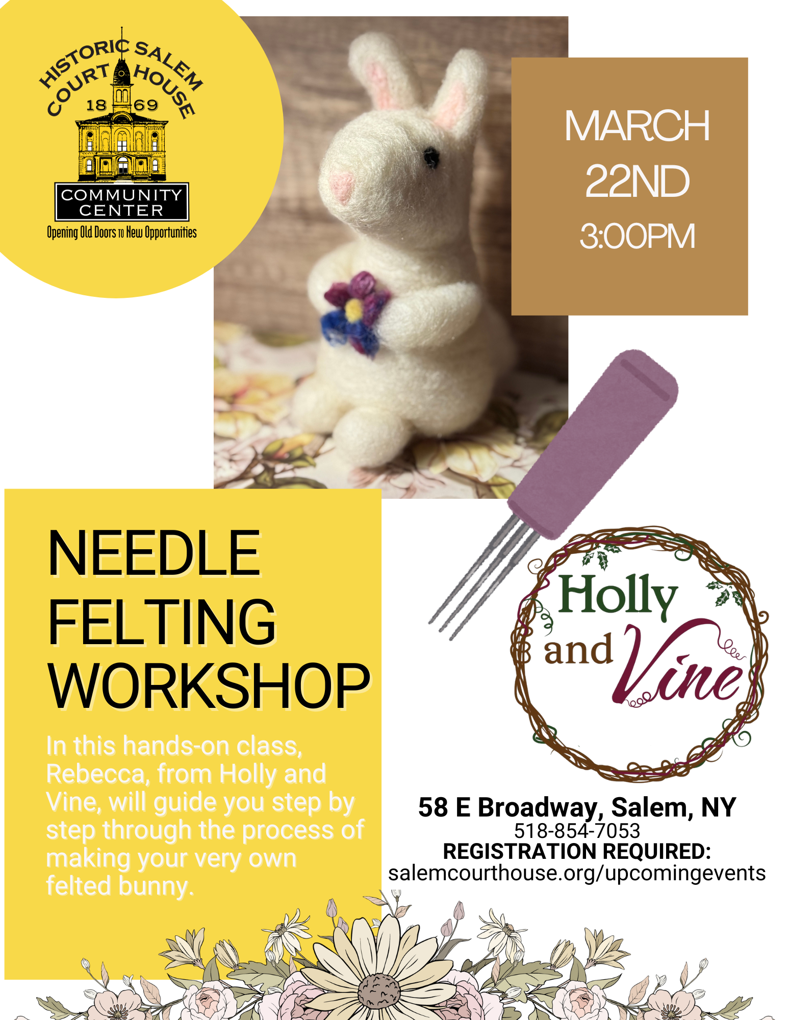 Needle Felting w/Holly &amp; Vine Farm