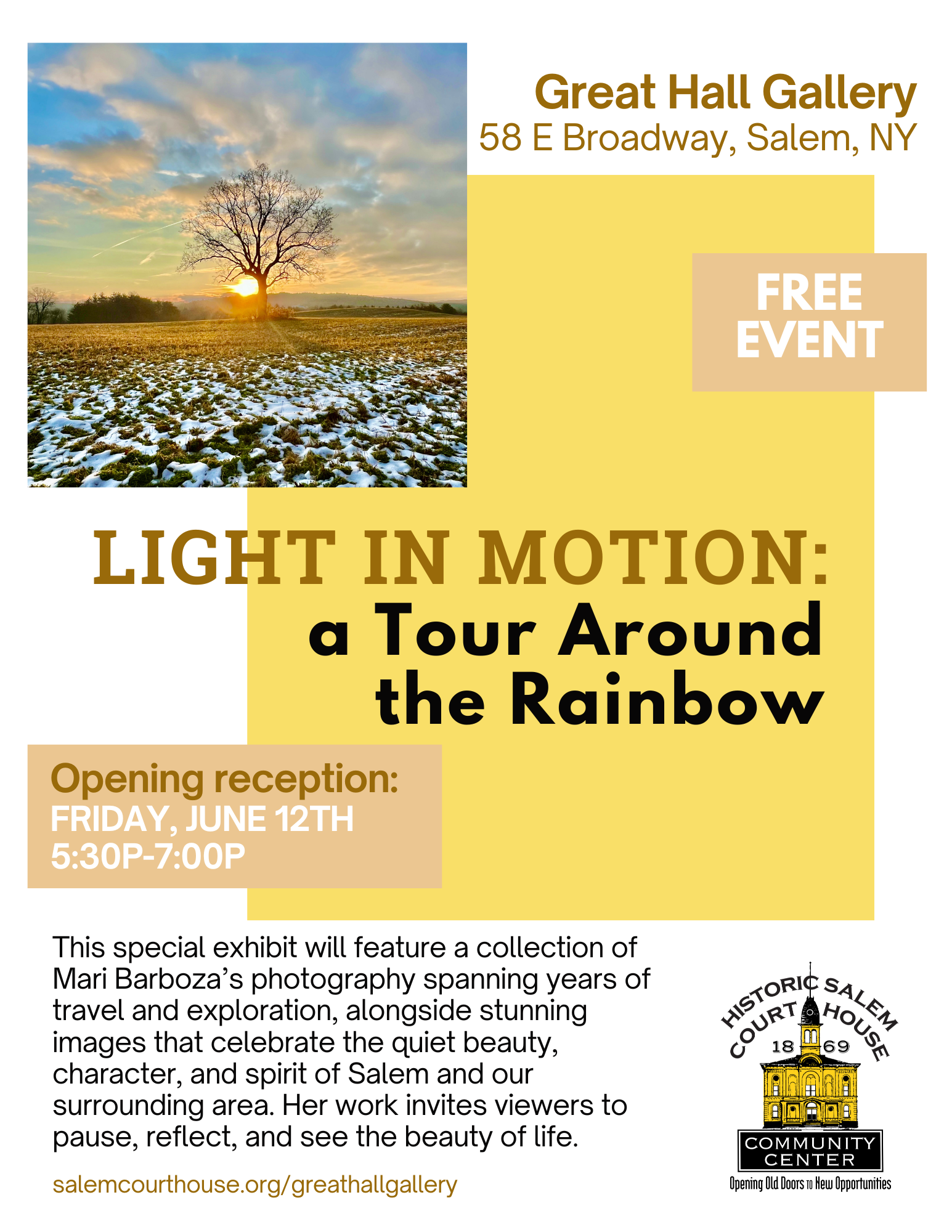 Great Hall Gallery Opening: Mari Barboza's "Light in Motion: a Tour Around the Rainbow" 