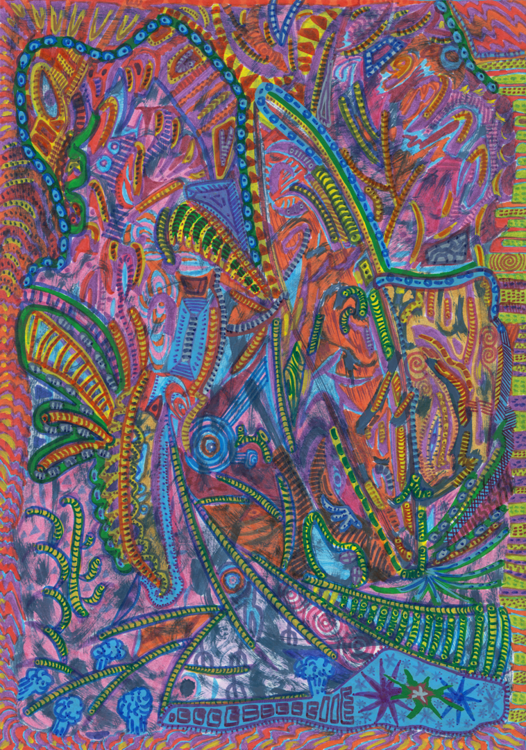  EMERGENCE 10  
Acrylic and pigment ink pens on acid-free paper, A4 
7000 NOK 