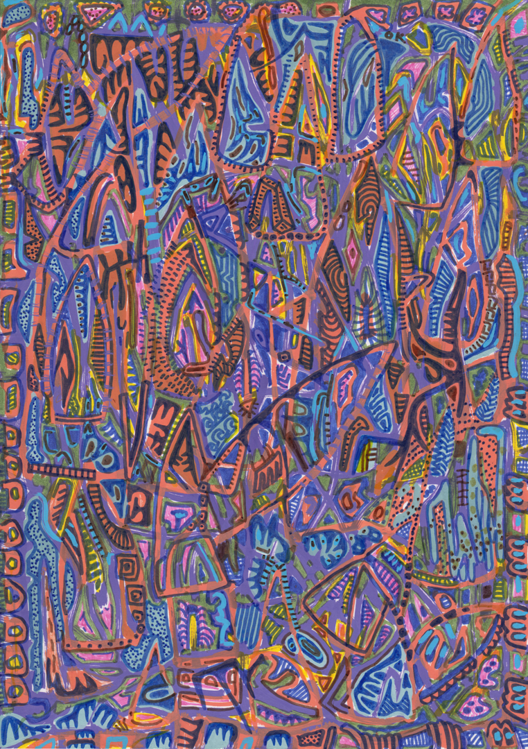  EMERGENCE 3  
Acrylic and pigment ink pens on acid-free paper, A4 
7000 NOK 