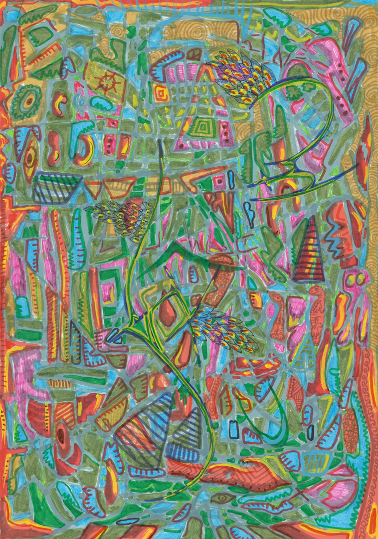  EMERGENCE 5  
Acrylic and pigment ink pens on acid-free paper, A4 
7000 NOK 