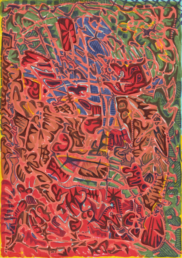  EMERGENCE 1  
Acrylic and pigment ink pens on acid-free paper, A4 
7000 NOK 