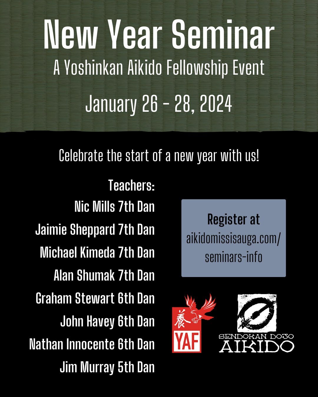 There is a Yoshinkan aikido seminar next weekend featuring a lineup of 8 high ranking instructors hosted by our friends, the phenomenal Sendokan Dojo (@sendokandojo)! Our team will be visiting and we hope to see many old familiar faces, and make some